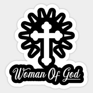 Woman Of God - Cross Bottony - White - Christian Series 11W Sticker